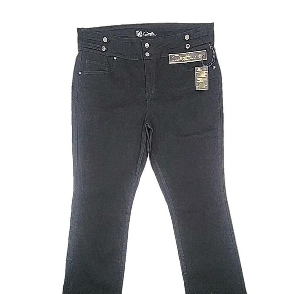 DG2 Diane Gilman Pant Jeans Black Women Tall Sz 22 Classic Stretch Denim Bootcut